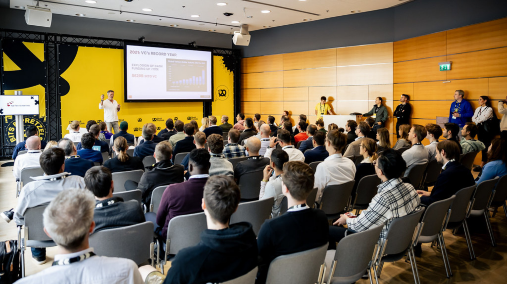 Attendees gaining insight at the 2024 Bits &amp; Pretzels Founders Festival