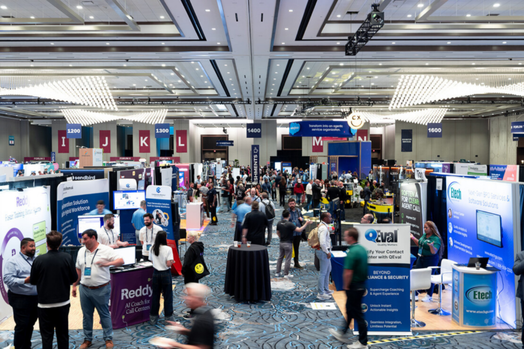 Attendees connect and network during an expo floor session at CCW 2025