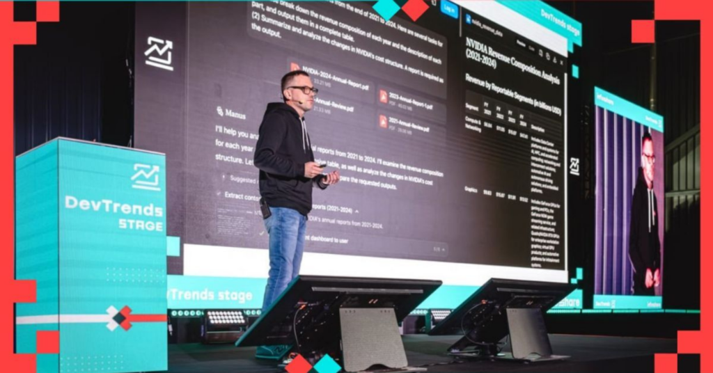 Krzysztof Dąbrowski, VP of the Management Board for Operations and IT at mBank, preseting at the Infoshare Conference 2025