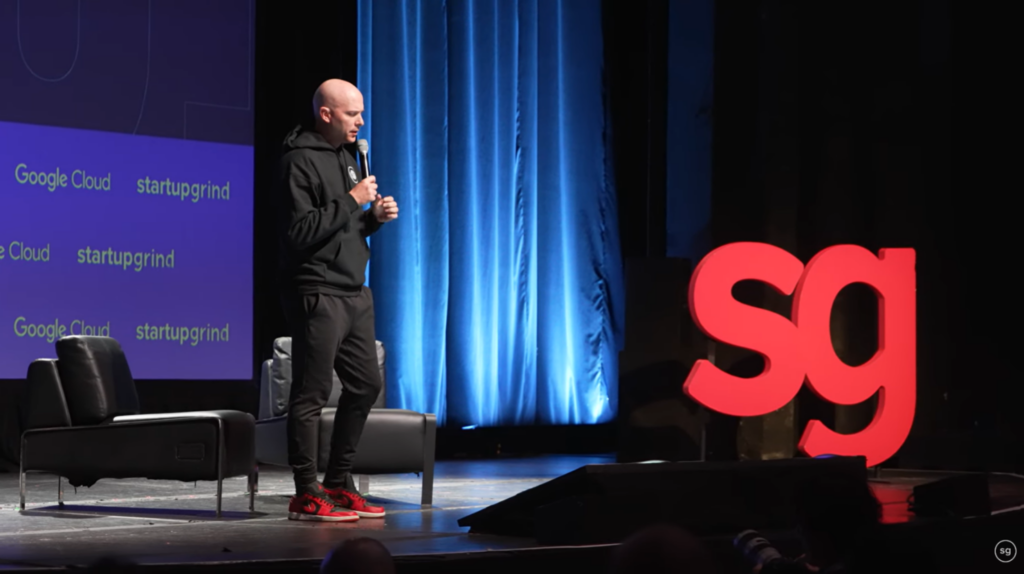 Derek Andersen, Co-Founder of Bevy/Startup Grind, speaking at the 2025 SG Conference
