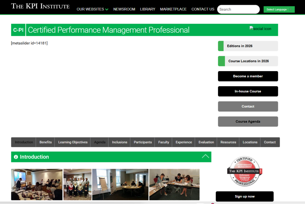 certified performance management professional course