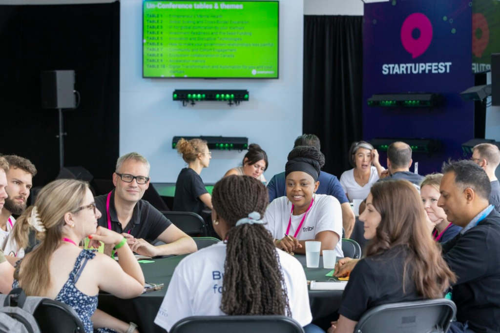 Interactive roundtable session with delegates at the Startupfest 2025