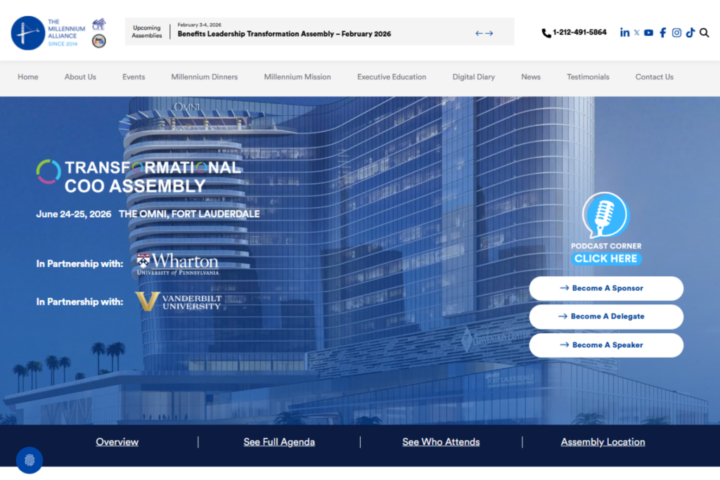 Landing page of the Transformational COO Assembly 2026