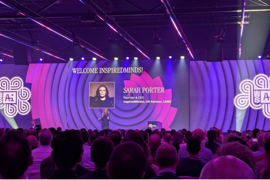 Speaker Sarah Porter presenting at World Summit AI