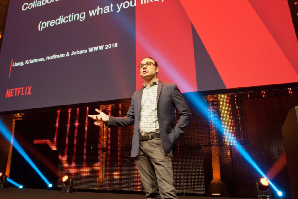 Tony Jebara, VP of Engineering and Head of AI and Machine Learning at Spotify, presenting at the World Summit AI 2025