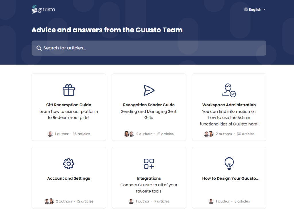 guusto customer support screenshot