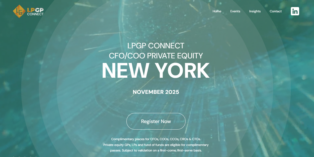 LPGP Connect CFOCOO Private Equity New York conference landing page