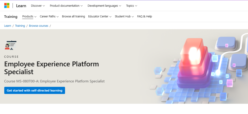 Employee Experience Platform Specialist course landing page