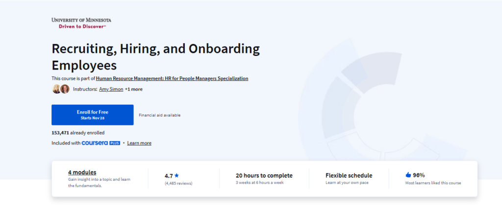 Human Resource Management: HR for People Managers Specialization landing page