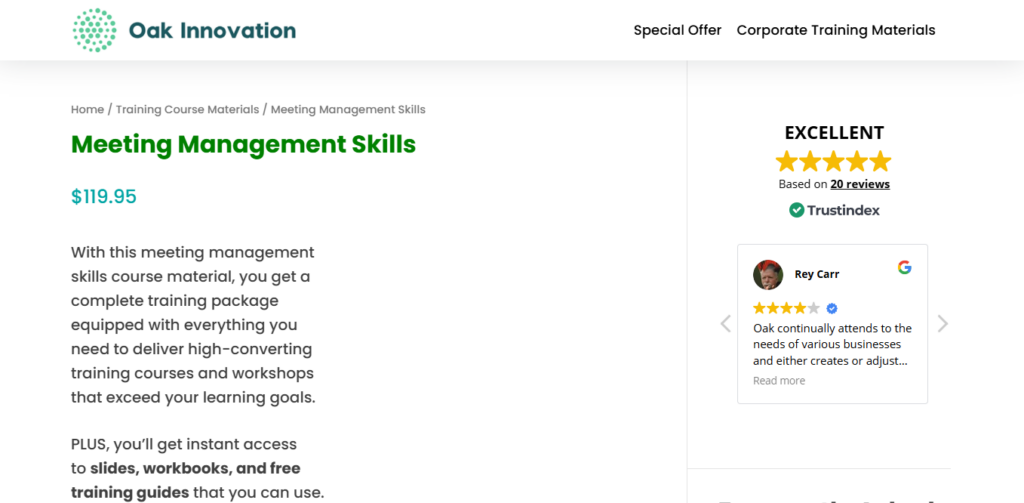 Meeting Management Skills course