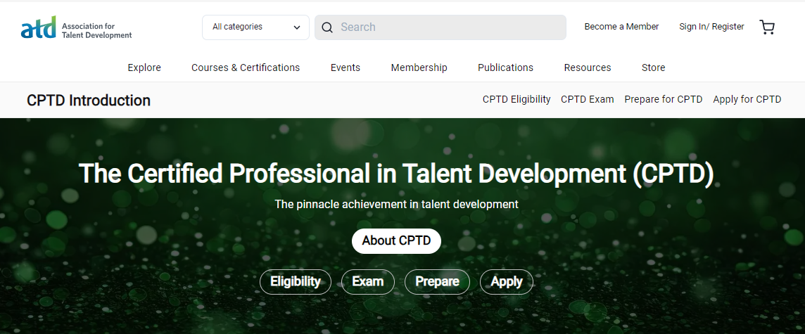 Certified Professional in Talent Development (CPTD), an HR certifications for beginners