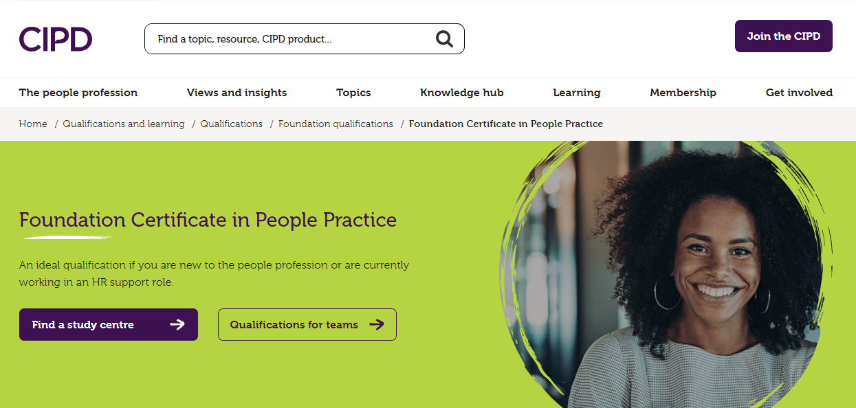 Foundation Certificate in People Practice, an HR certifications for beginners