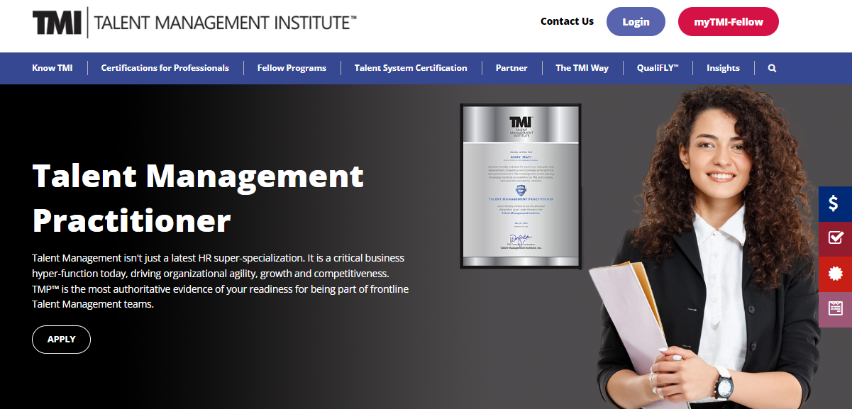 Talent Management Practitioner (TMP™) Certification, an HR certifications for beginners