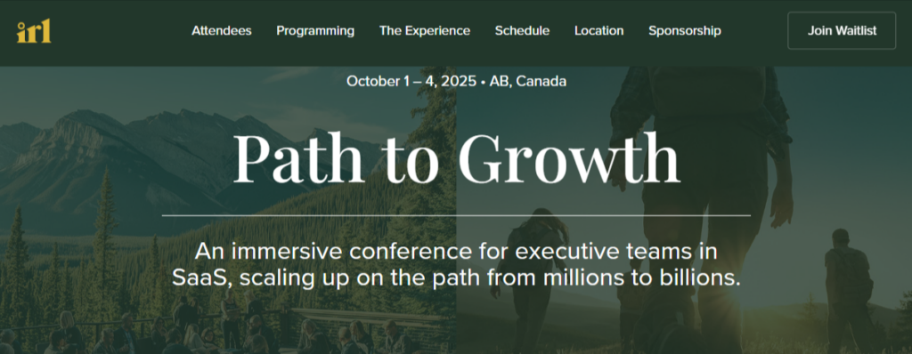 Banner for the IRL conference