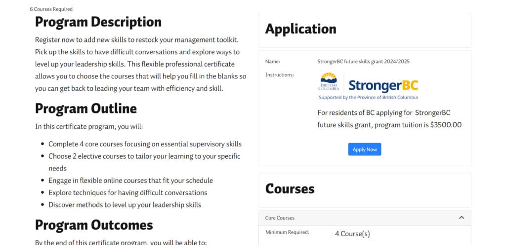 Professional Certificate in Effective People Management landing page screenshot