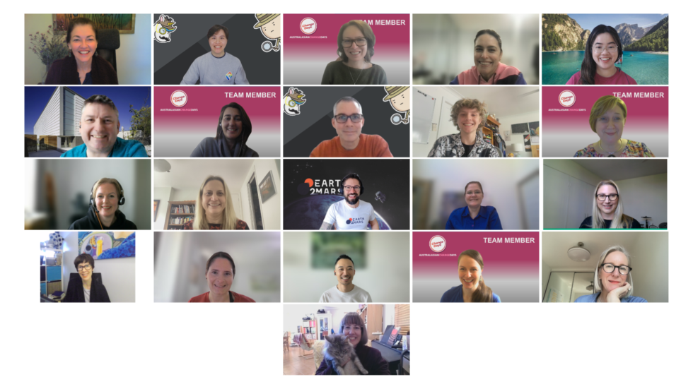 A screenshot of attendees during the Australasian Change Days (ACDC) virtual conferece