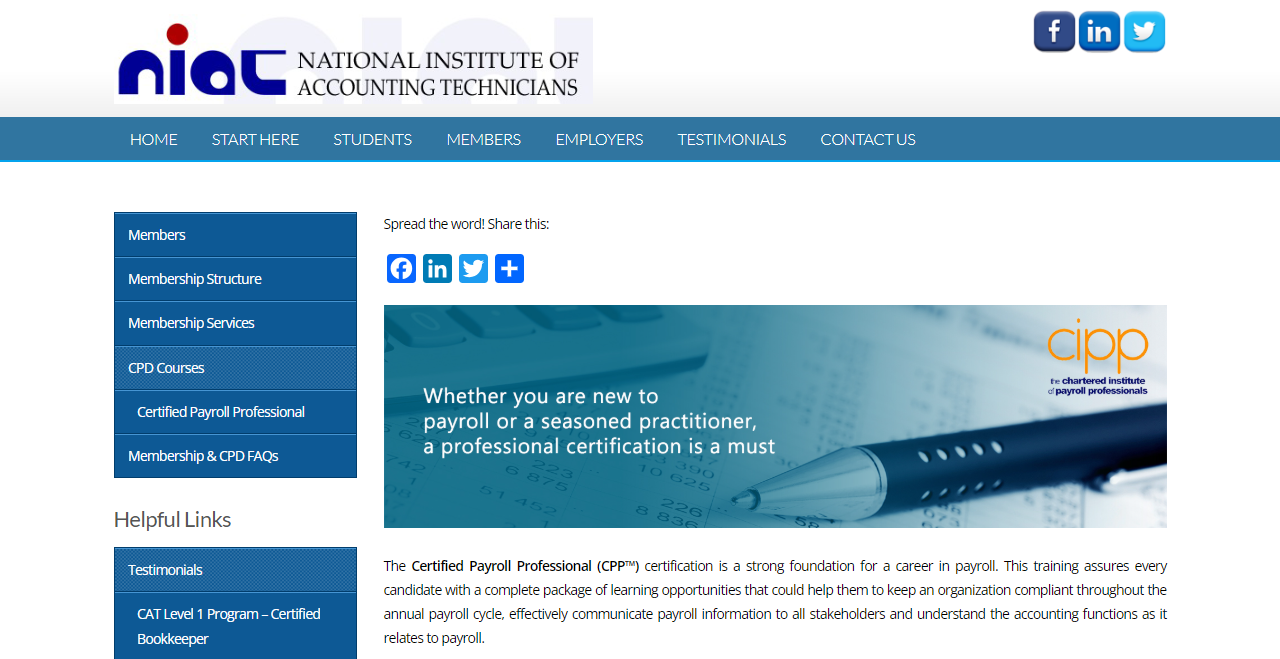 Certified Payroll Professional (CPP™) landing page