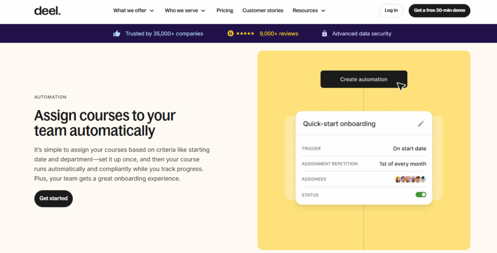 Deel customer support screenshot.
