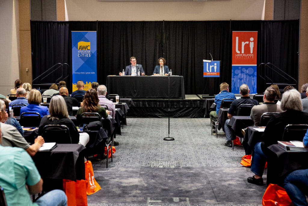 Expert conversations on stage at the Labor Relations Institute