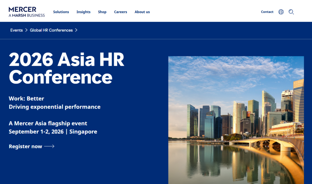 Landing page for the 2026 Asia HR Conference
