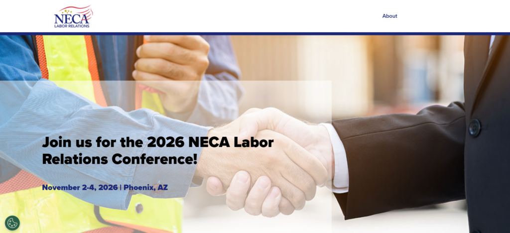Pagina web della Conferenza NECA sulle Relazioni Sindacali 2026