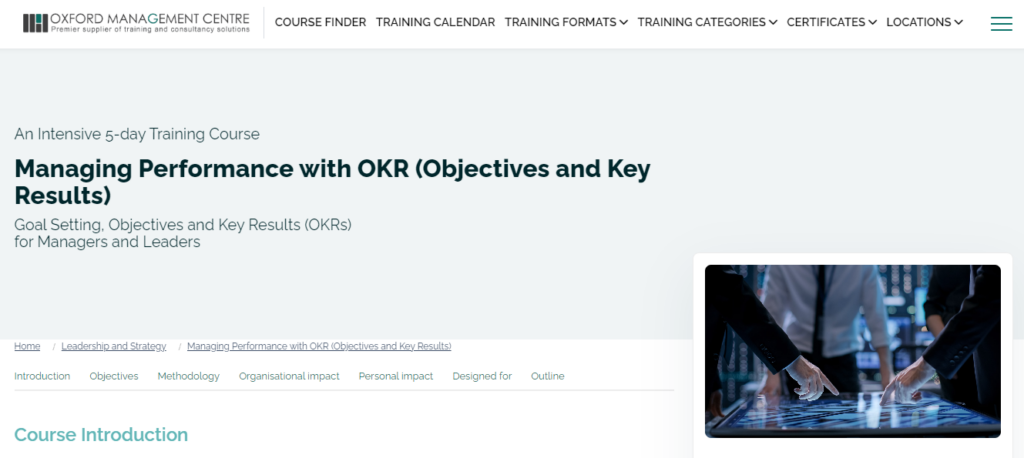Managing Performance with OKRs (Objectives and Key Results) screenshot