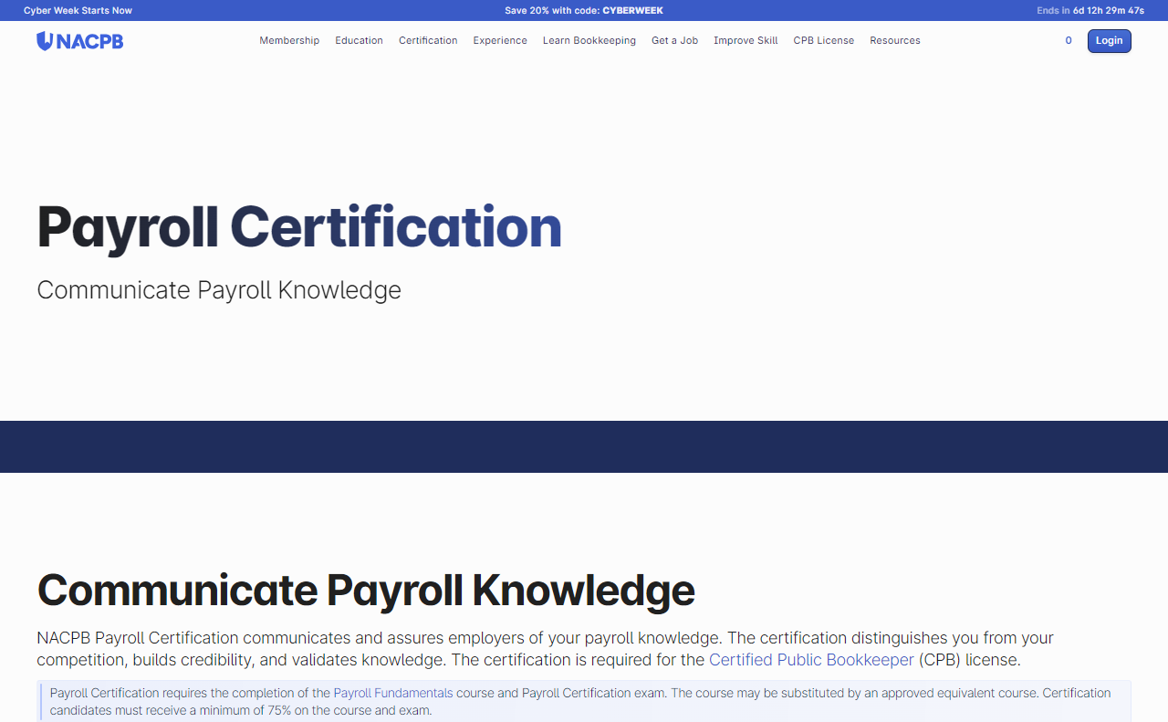 Payroll Certification overview