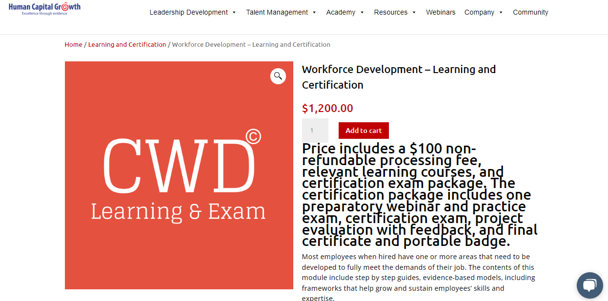 Workforce Development – Learning and Certification landing page