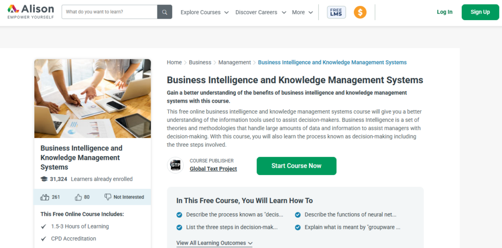 Business Intelligence and Knowledge Management Systems, a knowledge management certifications