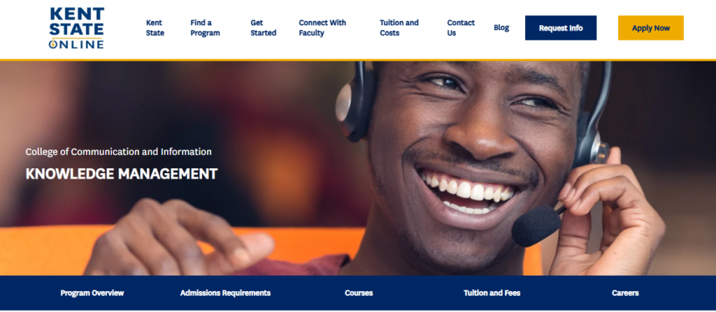 The Knowledge Management Graduate Certificate Program landing page