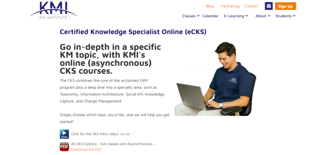 Certified Knowledge Specialist Online, a knowledge management certifications