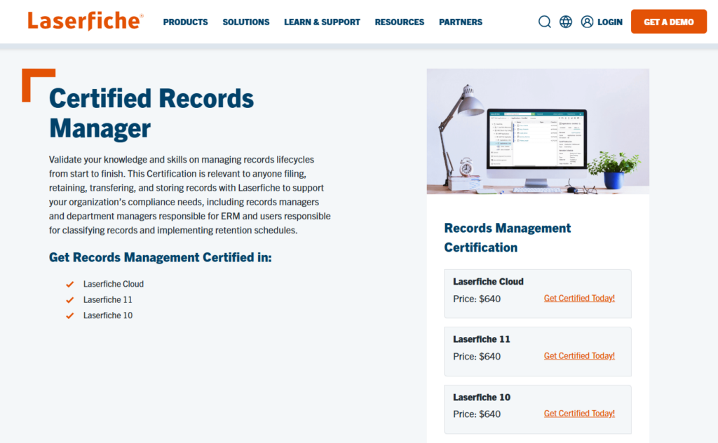 The Certified Records Manager landing page