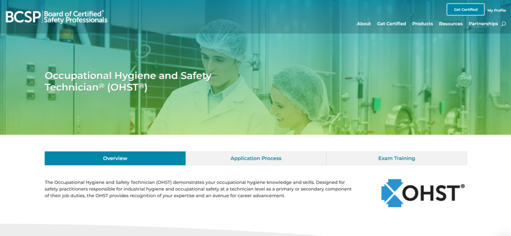 The preview of Occupational Hygiene and Safety Technician (OHST)
