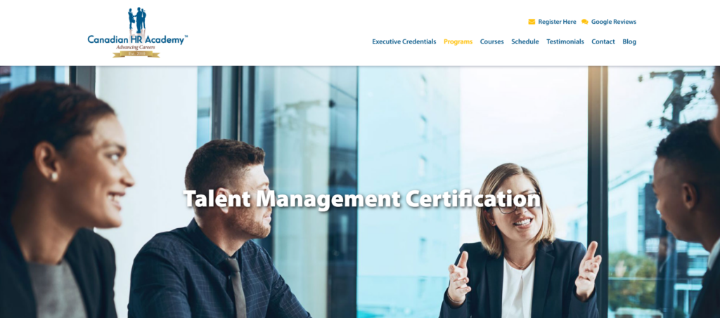 a screenshot of Certified Talent Management Practitioner Program (CTMPP) landing page