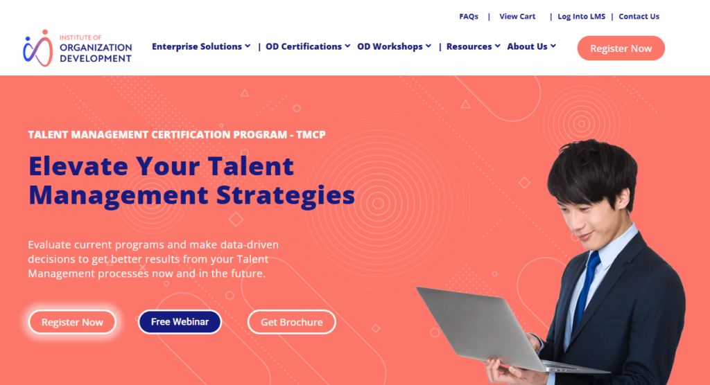 a screenshot of Talent Management Certification Program (TMCP) landing page