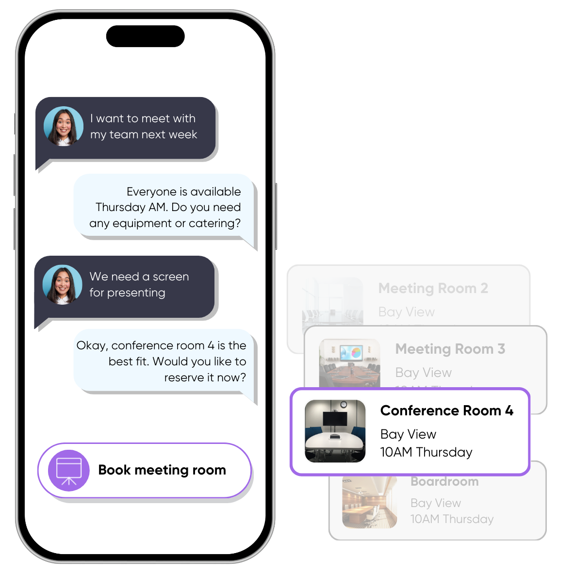 Smartway2 room booking example screenshot