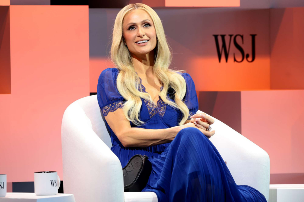 Paris Hilton speaking at Future of Everything Festival 2025