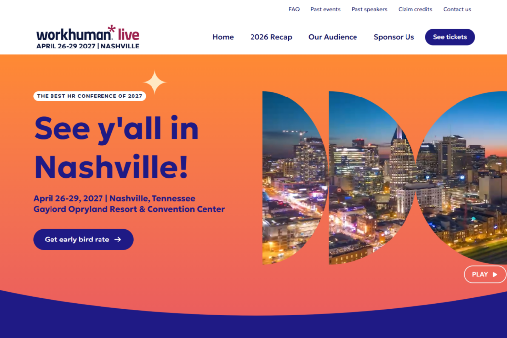 Workhuman Live Conference 2026 website page