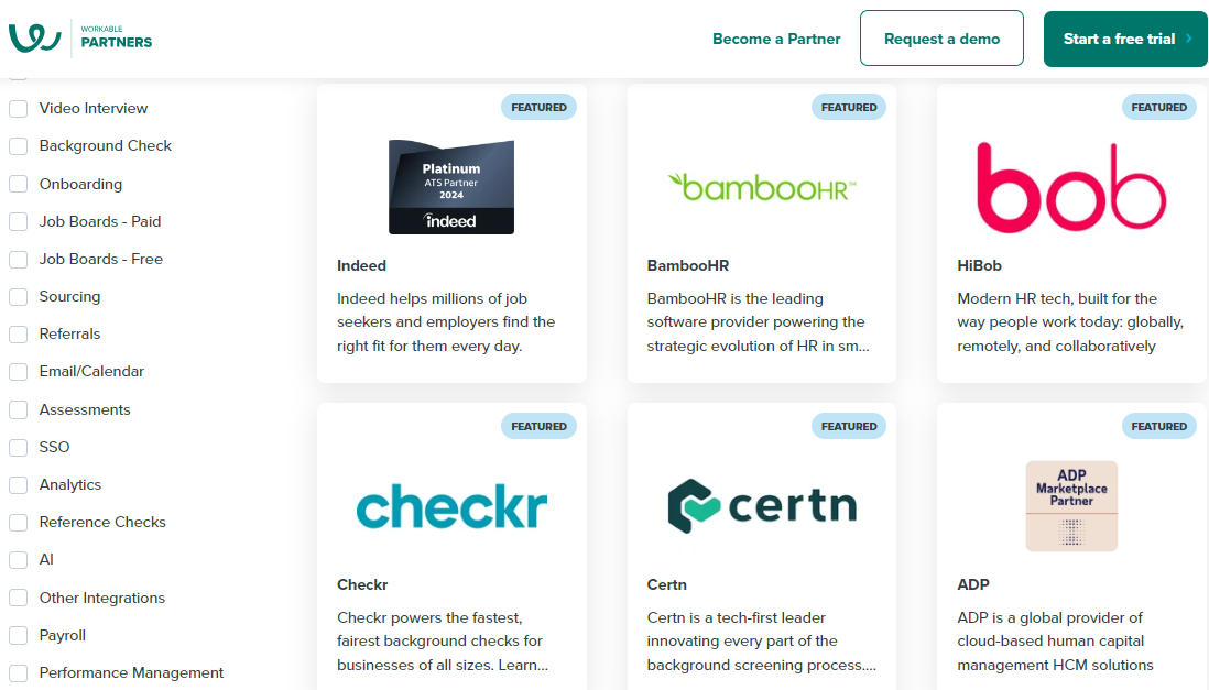 workable integrations screenshot