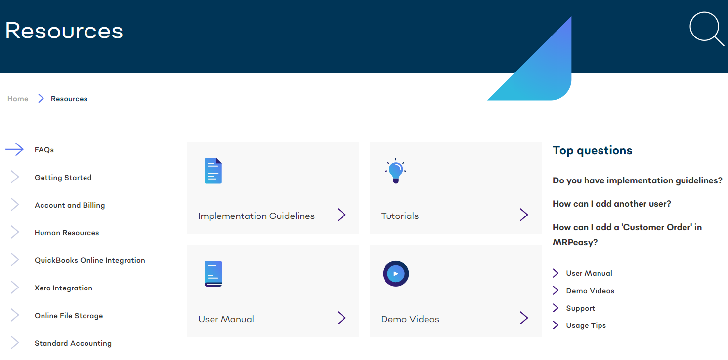 MRPeasy resources screenshot