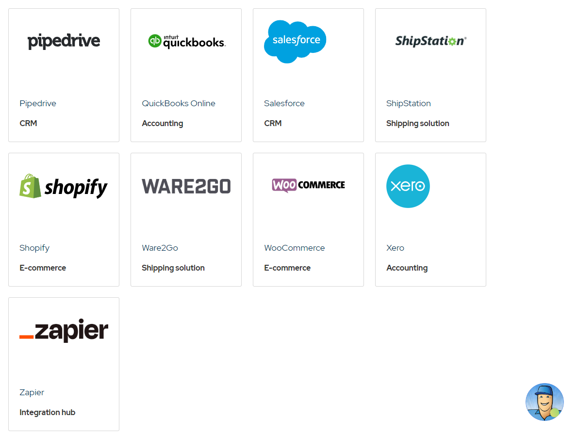 MRPeasy integrations screenshot