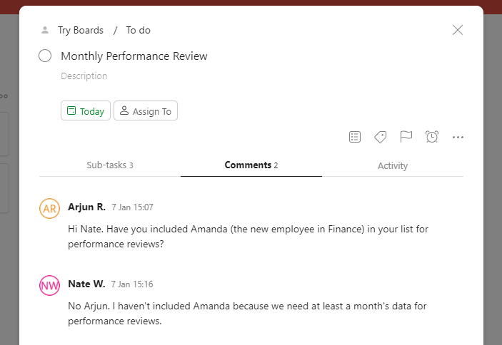 Screenshot of Todoist Collaboration
