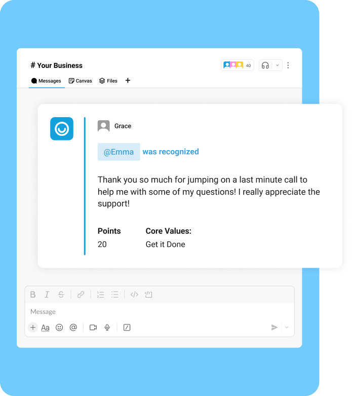 Bucketlist Rewards nomination form where an employee submits a peer award nomination.