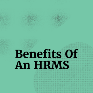 Benefits of an hrms text on teal background