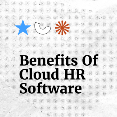 Benefits of cloud hr software text on white background
