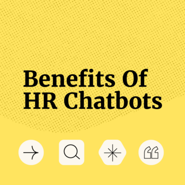 Benefits of hr chatbots text on yellow background