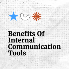 Benefits of internal communication tools text on white background