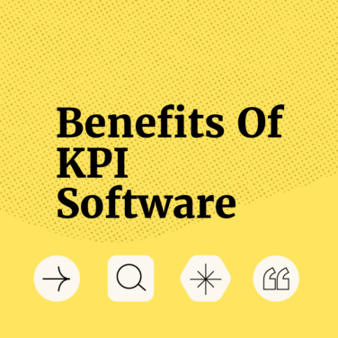 Benefits of kpi software text on yellow background