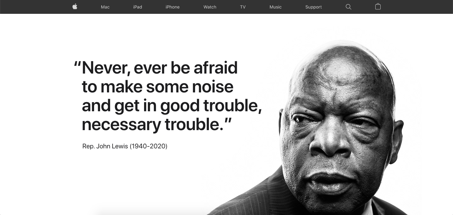 Screenshot of John Lewis' quote