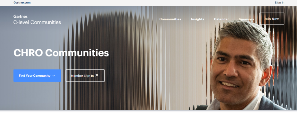 Pagina iniziale di Gartner C-level Communities